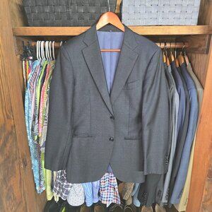 SuitSupply Perennial Charcoal Blazer Vitale Barberis Canonico Super 110 36R